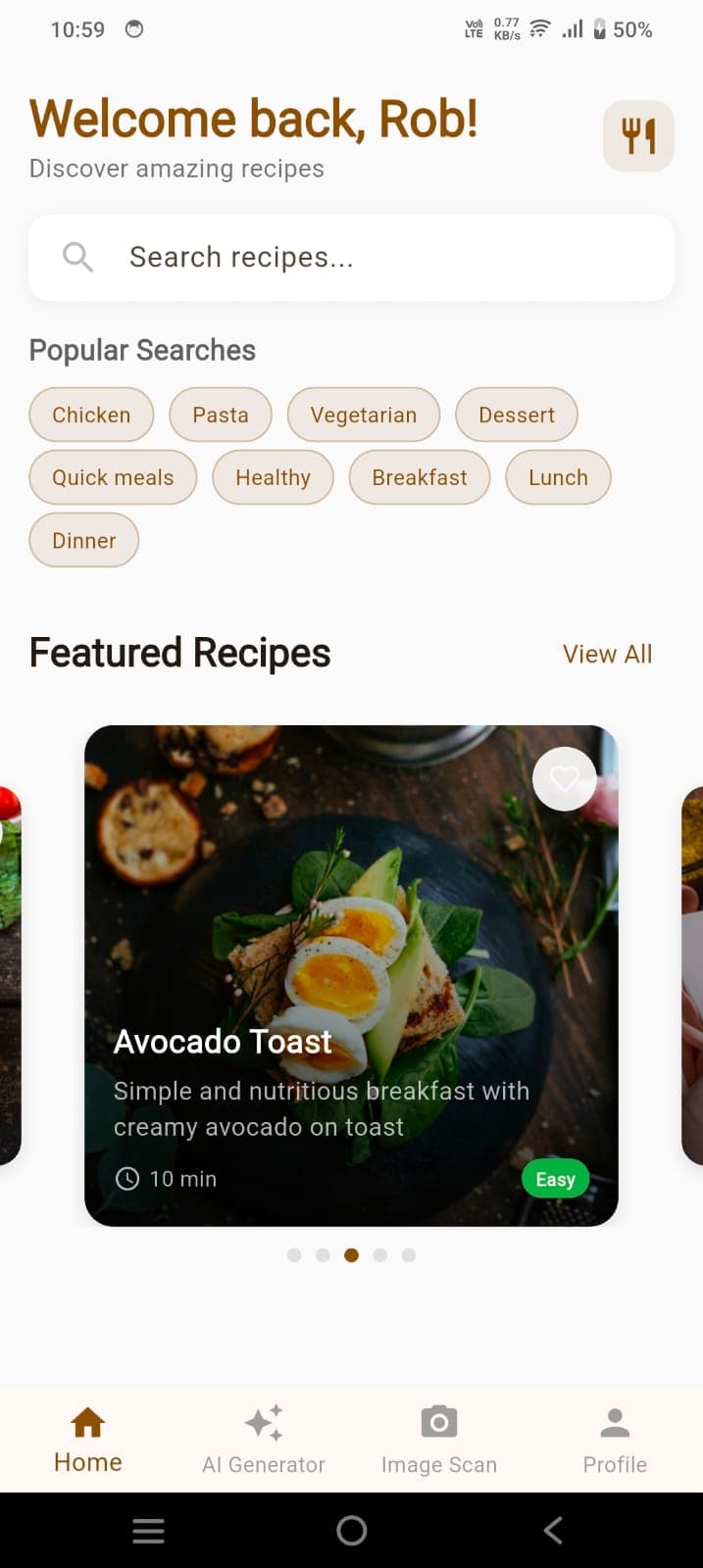 SmartChef - AI Recipe Discovery Screenshot